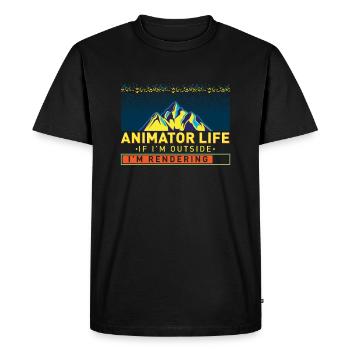 Animateur vie Animation Visual Artist Rendering - T-shirt Premium bio Homme - noir - Devant - Nico (187cm)