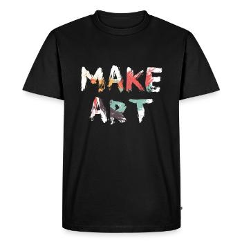 Le make art crée de l’art - T-shirt Premium bio Homme - noir - Devant - Nico (187cm)