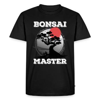 Bonsai Master Miniature Plants Trees Japanese - Men's Premium Organic T-Shirt - black - Front - Nico (187cm)