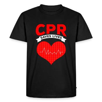 Un instructeur de RCR sauve des vies en réanimation cardiaque - T-shirt Premium bio Homme - noir - Devant - Nico (187cm)