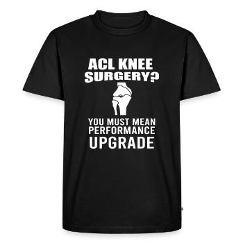 ACL Knee Surgery Survivor Performance Upgrade Gift - Men's Premium Organic T-Shirt - black - Front - Nico (187cm)