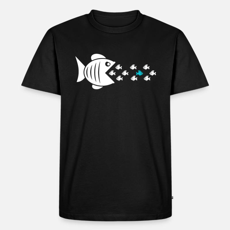 Gegen den Strom schwimmen - Männer Premium Bio T-Shirt - Schwarz