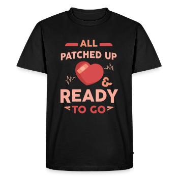 Open Heart Surgery Survivor All Patched Up Gift - Men's Premium Organic T-Shirt - black - Front - Nico (187cm)