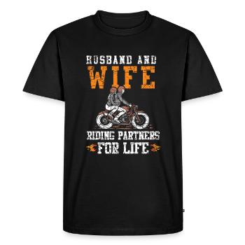 Épouse et mari Partenaires équestres pour la vie - T-shirt Premium bio Homme - noir - Devant - Nico (187cm)