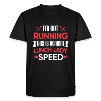 Funny Canteen Lunch Lady Funny Running Speed Gift - Men's Premium Organic T-Shirt - black - Front - Nico (187cm)