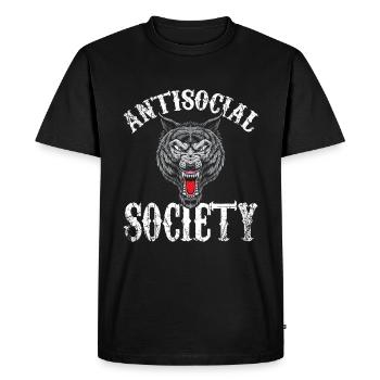 Antisocial society - Men's Premium Organic T-Shirt - black - Front - Nico (187cm)
