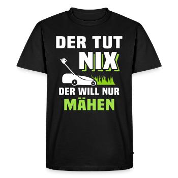 Rasen Mähen Garten - Männer Premium Bio T-Shirt - Schwarz - Vorne - Nico (187cm)
