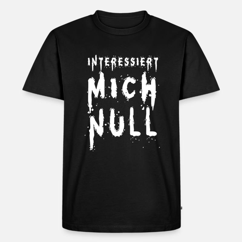 Interessiert mich null - Männer Premium Bio T-Shirt - Schwarz