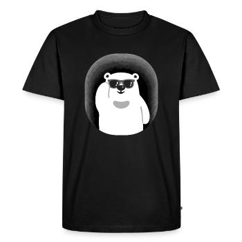 Ours avec lunettes de soleil dans une grotte - T-shirt Premium bio Homme - noir - Devant - Nico (187cm)