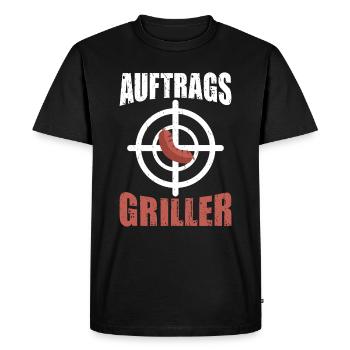 Auftragsgriller Fleisch und Wurst grillen mit - Männer Premium Bio T-Shirt - Schwarz - Vorne - Nico (187cm)