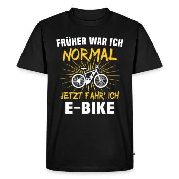 Ebike Sprüche E-Biker - Männer Premium Bio T-Shirt - Schwarz - Vorne - Nico (187cm)