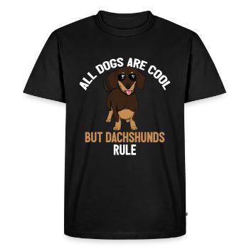 Cool Dachshund Propriétaire de chien Viennois Teckel - T-shirt Premium bio Homme - noir - Devant - Nico (187cm)