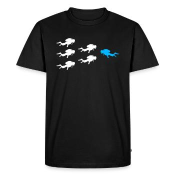 Gegen den Strom schwimmen Taucher - Männer Premium Bio T-Shirt - Schwarz - Vorne - Nico (187cm)