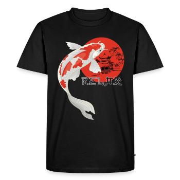 Détendez-vous Koi Carp Japan Garden Pond Showa - T-shirt Premium bio Homme - noir - Devant - Nico (187cm)