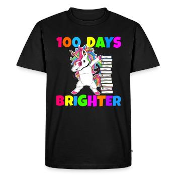 100 days brighter 100 magical days of school - Men's Premium Organic T-Shirt - black - Front - Nico (187cm)