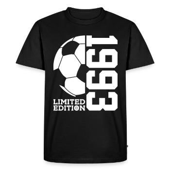 LIMITED EDITION 1993 FUßBALL 33. GEBURTSTAG - Männer Premium Bio T-Shirt - Schwarz - Vorne - Nico (187cm)