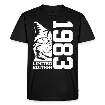 ÉDITION LIMITÉE 1983 ANNIVERSAIRE DU CHAT - T-shirt Premium bio Homme - noir - Devant - Nico (187cm)