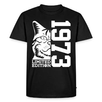 ÉDITION LIMITÉE 1973 ANNIVERSAIRE DU CHAT - T-shirt Premium bio Homme - noir - Devant - Nico (187cm)