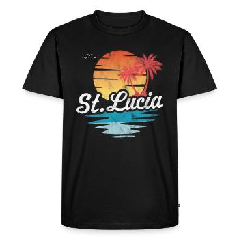Sainte-Lucie - T-shirt Premium bio Homme - noir - Devant - Nico (187cm)