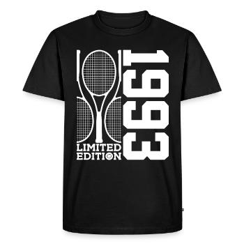ÉDITION LIMITÉE 1993 TENNIS 33E ANNIVERSAIRE - T-shirt Premium bio Homme - noir - Devant - Nico (187cm)