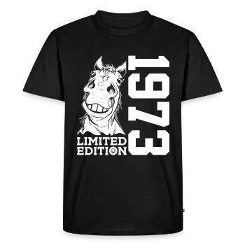 ÉDITION LIMITÉE DE 1973 ÉQUITATION DU 53E ANNIVERSAIRE DU CHEVAL - T-shirt Premium bio Homme - noir - Devant - Nico (187cm)