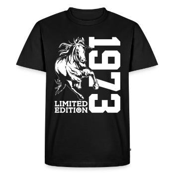 53E ANNIVERSAIRE CHEVAL ÉDITION LIMITÉE 1973 ÉQUITATION - T-shirt Premium bio Homme - noir - Devant - Nico (187cm)