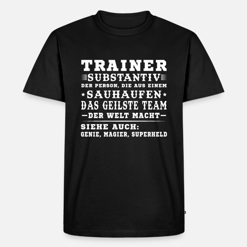 Bester Trainer Tshirt Coach Geschenk - Männer Premium Bio T-Shirt - Schwarz
