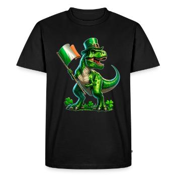 St. Patrick's Day T-Rex: Irish Pride - Men's Premium Organic T-Shirt - black - Front - Nico (187cm)