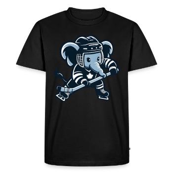 Elephant Plays Hockey Ice Hockey Canada - Men's Premium Organic T-Shirt - black - Front - Nico (187cm)