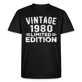 Année de naissance 1980 Année de naissance Millésime 1980 - T-shirt Premium bio Homme - noir - Devant - Nico (187cm)