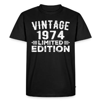 Année de naissance 1974 Année de naissance Millésime 1974 - T-shirt Premium bio Homme - noir - Devant - Nico (187cm)