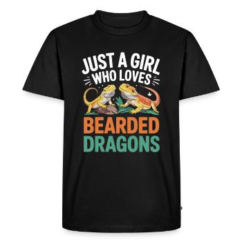 Just a girl who loves bearded dragons - Men's Premium Organic T-Shirt - black - Front - Nico (187cm)