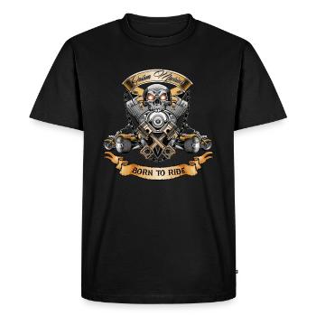 TRIKE KINGS / Skull Motor Born To Ride - Men's Premium Organic T-Shirt - black - Front - Nico (187cm)