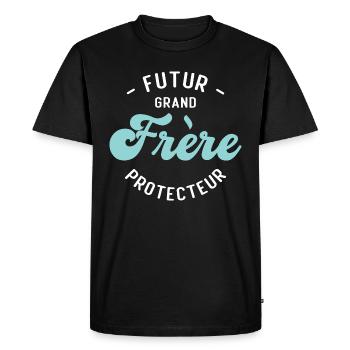 Futur Grand frère Protecteur - T-shirt Premium bio Homme - noir - Devant - Nico (187cm)