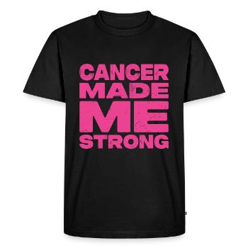 Le cancer m’a rendu fort - Dicton anticancéreux - T-shirt Premium bio Homme - noir - Devant - Nico (187cm)