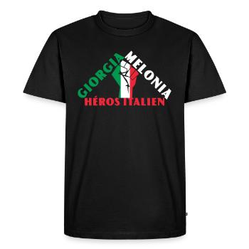Georgia Meloni Héros italien - T-shirt Premium bio Homme - noir - Devant - Nico (187cm)