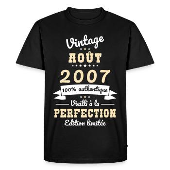 18th Birthday - Vintage - August 2007 - Men's Premium Organic T-Shirt - black - Front - Nico (187cm)