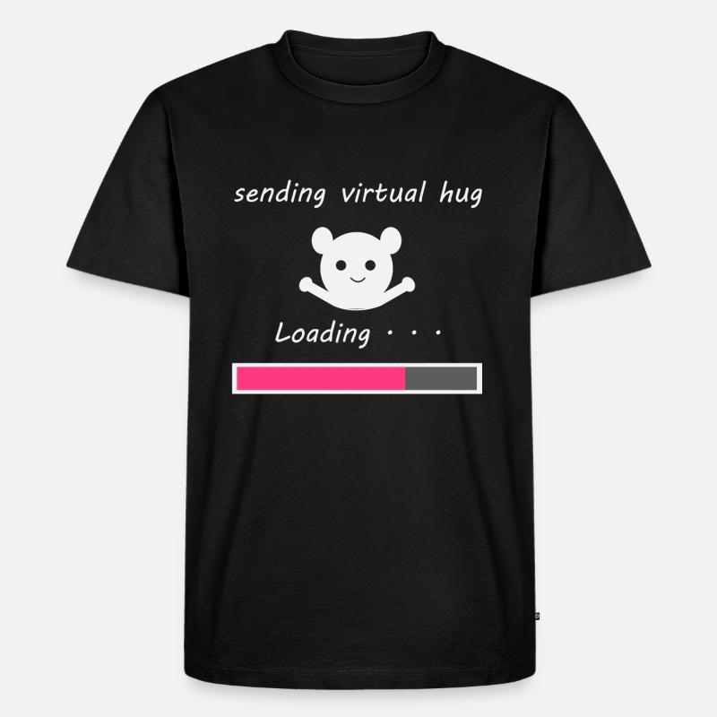 Sende virtuelle Umarmung - Männer Premium Bio T-Shirt - Schwarz