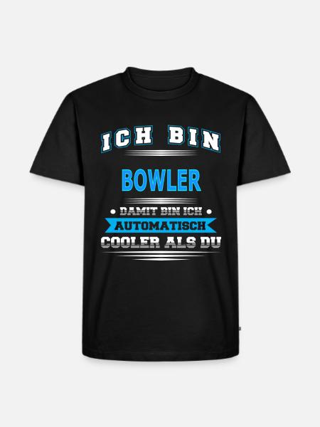 BOWLER - Männer Premium Bio T-Shirt - Schwarz