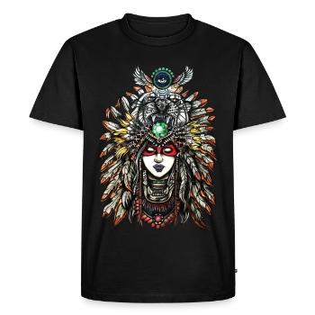 Indianer - Männer Premium Bio T-Shirt - Schwarz - Vorne - Nico (187cm)