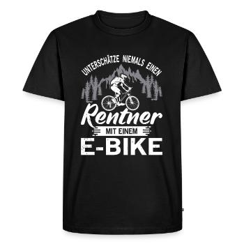 Fahrrad Rentner Rad Fahrrad E-bike Spruch Geschenk - Männer Premium Bio T-Shirt - Schwarz - Vorne - Nico (187cm)