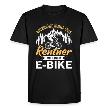 Fahrrad Rentner Rad Fahrrad E-bike Spruch Geschenk - Männer Premium Bio T-Shirt - Schwarz - Vorne - Nico (187cm)