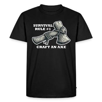 Survival Rule #1 - Men's Premium Organic T-Shirt - black - Front - Nico (187cm)