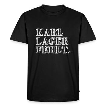 Karl Tribute Shirt | Cadeau de légende du chagrin - T-shirt Premium bio Homme - noir - Devant - Nico (187cm)