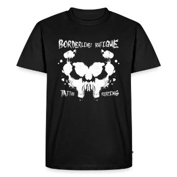 Borderlines Boutique - Tattoo Piercing - T-shirt Premium bio Homme - noir - Devant - Nico (187cm)