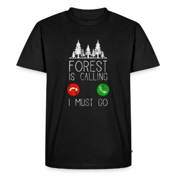 Forêt appelle | Cadeau nature forêt nature - T-shirt Premium bio Homme - noir - Devant - Nico (187cm)