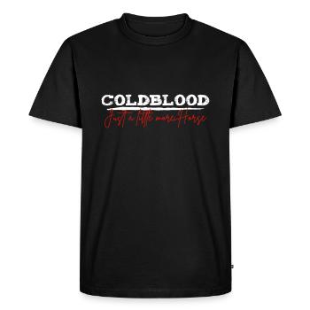Cold blood More horse | Rider Stable Gift - Men's Premium Organic T-Shirt - black - Front - Nico (187cm)