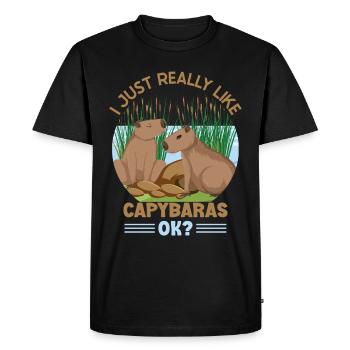 Wasserschwein Capybara Lover Capybara Fan - Men's Premium Organic T-Shirt - black - Front - Nico (187cm)