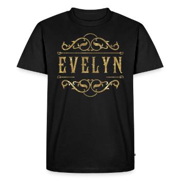 Evelyn gold - Men's Premium Organic T-Shirt - black - Front - Nico (187cm)
