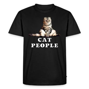 Chat – Peuple chat - T-shirt Premium bio Homme - noir - Devant - Nico (187cm)